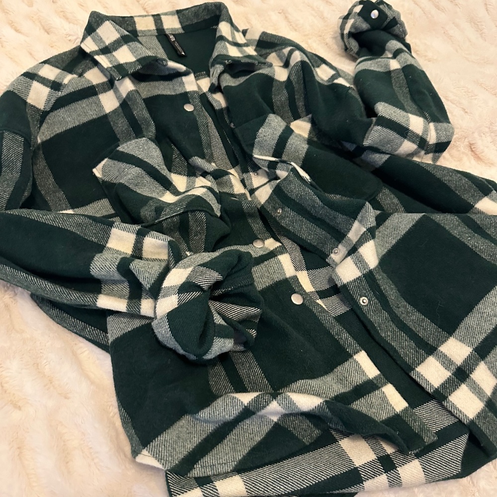 Zara Green Flannel Overshirt